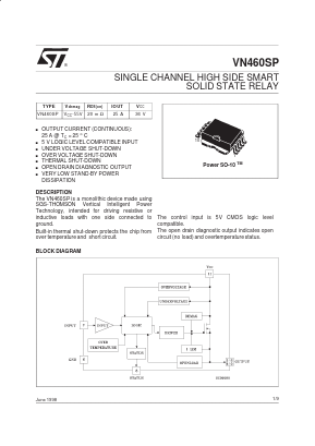 VN460SP Datasheet PDF STMicroelectronics