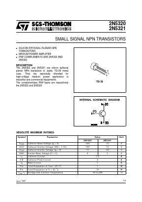 2N5321 Datasheet PDF STMicroelectronics