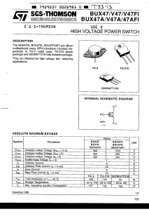 BUV47 Datasheet PDF STMicroelectronics