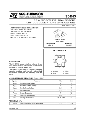 SD4013 Datasheet PDF STMicroelectronics