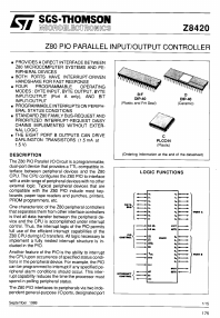 Z8420AC1 Datasheet PDF STMicroelectronics