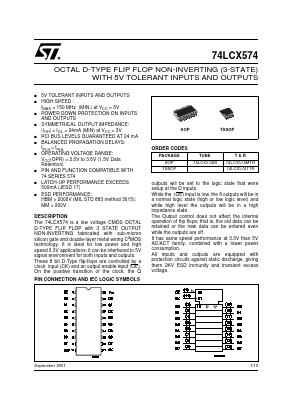 74LCX574 Datasheet PDF STMicroelectronics