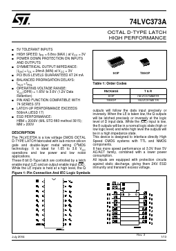 74LVC373AM Datasheet PDF STMicroelectronics