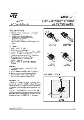 ACST6-7S Datasheet PDF STMicroelectronics