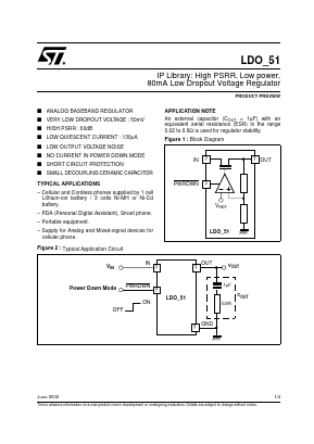 LDO51 Datasheet PDF STMicroelectronics