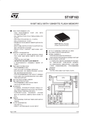 ST10F163 Datasheet PDF STMicroelectronics