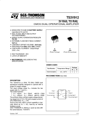 TS3V912ID Datasheet PDF STMicroelectronics