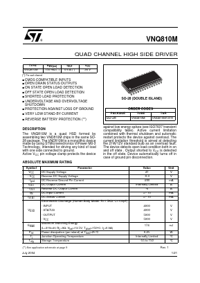 VNQ810M13TR Datasheet PDF STMicroelectronics