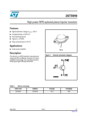 2ST5949 Datasheet PDF STMicroelectronics