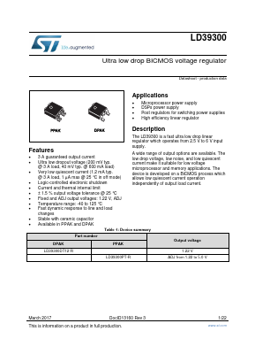 LD39300 Datasheet PDF STMicroelectronics