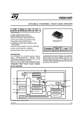VND810SP Datasheet PDF STMicroelectronics