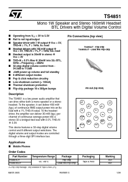 TS4851 Datasheet PDF STMicroelectronics