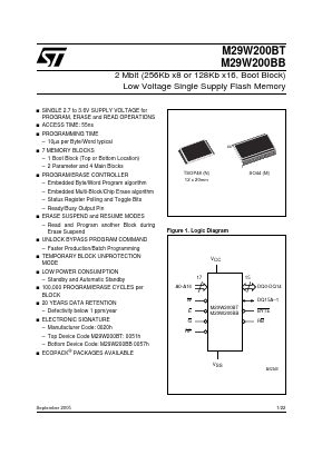 M29W200BB55N6 Datasheet PDF STMicroelectronics