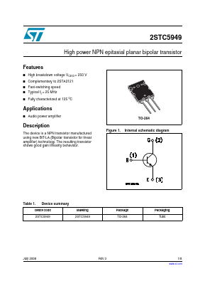 2STC5949 Datasheet PDF STMicroelectronics