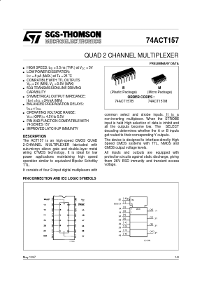 74ACT157 Datasheet PDF STMicroelectronics