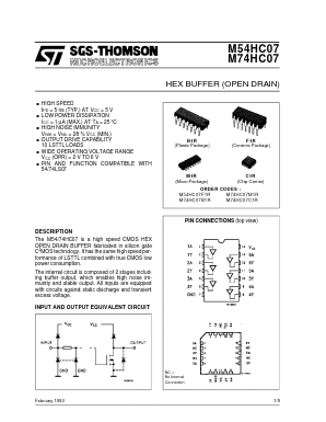 M74HC07 Datasheet PDF STMicroelectronics