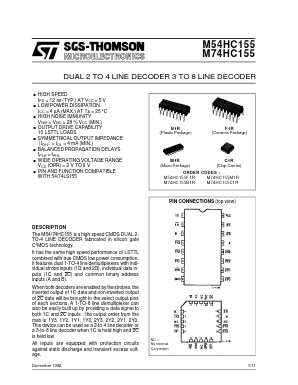 M74HC155M1R Datasheet PDF STMicroelectronics