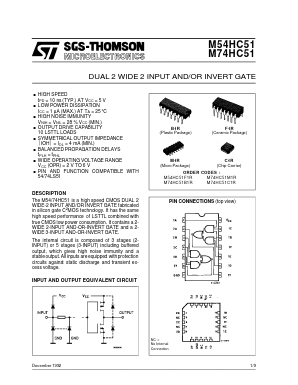 74HC51 Datasheet PDF STMicroelectronics