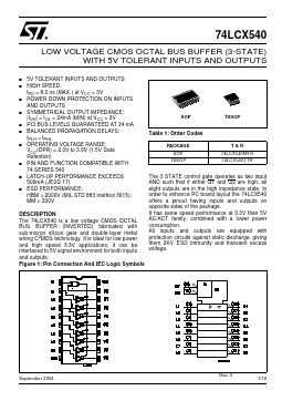 74LCX540 Datasheet PDF STMicroelectronics