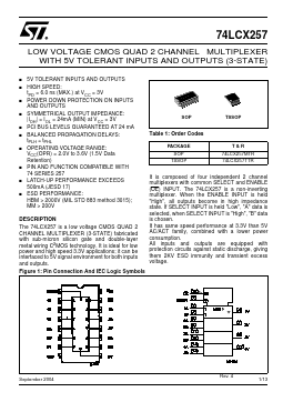 74LCX257 Datasheet PDF STMicroelectronics