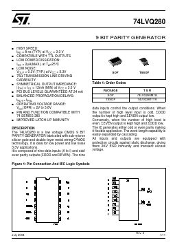 74LVQ280 Datasheet PDF STMicroelectronics