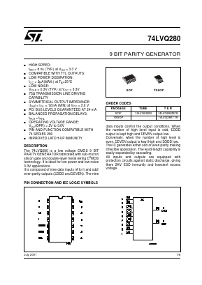 74LVQ280 Datasheet PDF STMicroelectronics