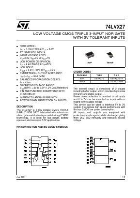 74LVX27 Datasheet PDF STMicroelectronics