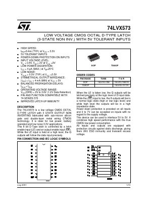 74LVX573M Datasheet PDF STMicroelectronics