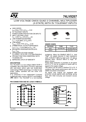 74LVX257 Datasheet PDF STMicroelectronics