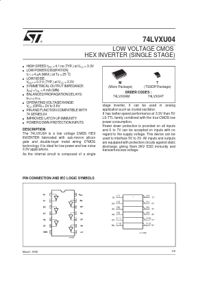 74LVXU04 Datasheet PDF STMicroelectronics