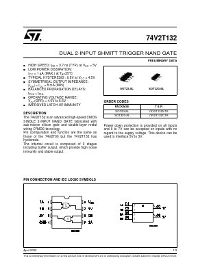 74V2T132 Datasheet PDF STMicroelectronics