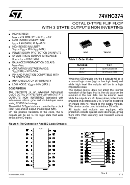 74VHC374 Datasheet PDF STMicroelectronics