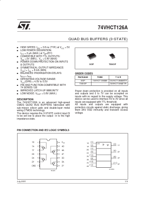 74VHCT126A Datasheet PDF STMicroelectronics