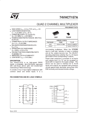 74VHCT157 Datasheet PDF STMicroelectronics