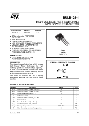 BULB128-1 Datasheet PDF STMicroelectronics