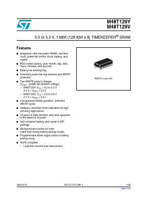 M48T129V Datasheet PDF STMicroelectronics