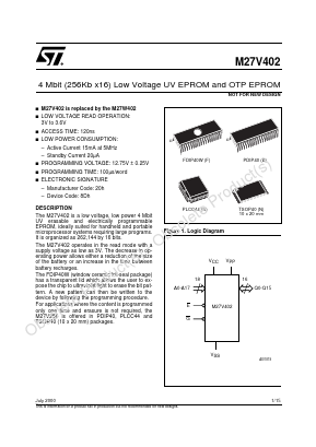 M27V402 Datasheet PDF STMicroelectronics