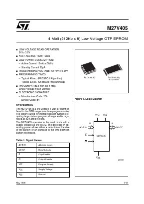 M27V405 Datasheet PDF STMicroelectronics
