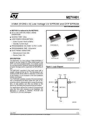 M27V401 Datasheet PDF STMicroelectronics