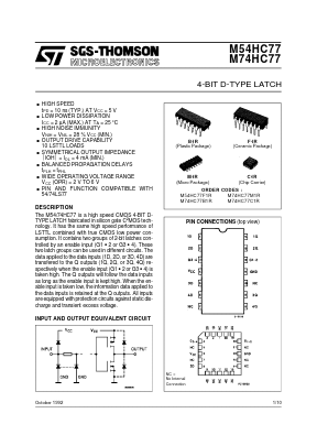 M74HC77B1R Datasheet PDF STMicroelectronics