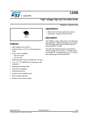 L6398 Datasheet PDF STMicroelectronics