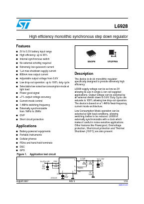 L6928D013TR Datasheet PDF STMicroelectronics