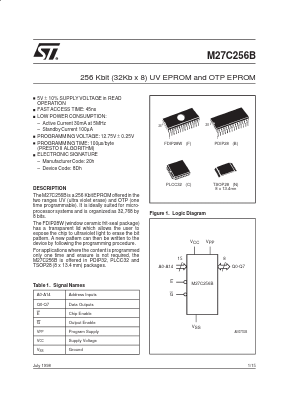 M27C256B-10XB7X Datasheet PDF STMicroelectronics
