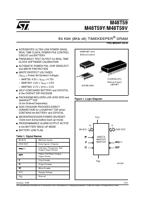 M48T59V-70PC1TR Datasheet PDF STMicroelectronics