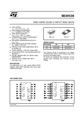 M54HC08K1 Datasheet PDF STMicroelectronics