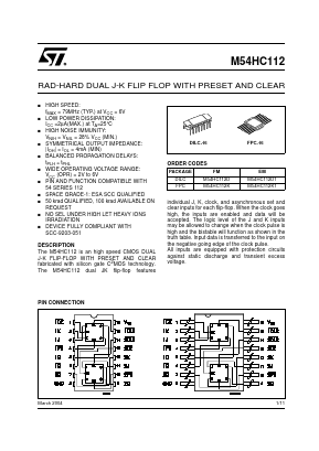 M54HC112 Datasheet PDF STMicroelectronics