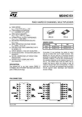 M54HC151K1 Datasheet PDF STMicroelectronics