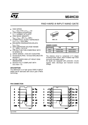 M54HC30D1 Datasheet PDF STMicroelectronics
