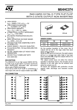 M54HC374K1 Datasheet PDF STMicroelectronics