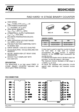 M54HC4020D1 Datasheet PDF STMicroelectronics